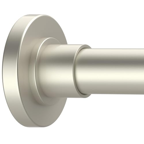 GXOACKJ Brushed Nickel Shower Curtain Rods - 31-80 Inch Spring Tension Shower Rods for Bathroom, Adjustable, No Drilling, No Rust, Stainless Steel - color: Brushed Nickel, size: 31-80