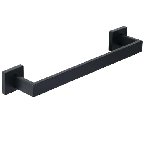 Alise Towel Bar for Bathroom Wall Mounted 12 Inch Towel Racks for Bathroom & Kitchen,Heavy Duty SUS304 Stainless Steel Towel Holder Towel Hanger for Bathroom Walls,Matte Black - color: Matte Black, size: Single 12 Inch