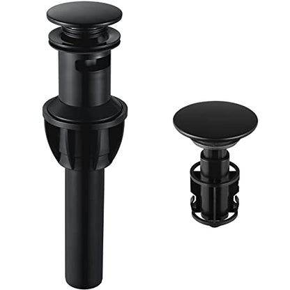 Bathroom Sink Drain, Pop Up Drain Stopper with Overflow, Lavatory Vanity Vessel Sink Drain Assembly, Matte Black - color: Black
