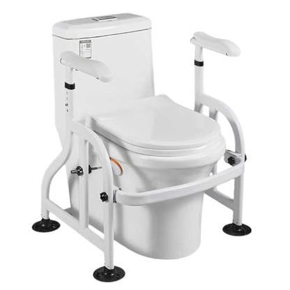 Toilet Safety Rails,Free Standing Adjustable Height Width Toilet Safety Frame,330 IBS Weight Capacity Commode Stability Handrails