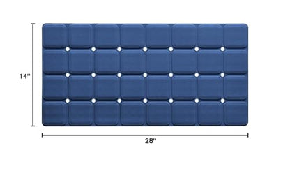 Webos Silicone Bath Mat with Suction Cups – Non-Slip Foldable Bathtub & Shower Mat, Durable & Quick-Dry Safety Tub Mat with Large Drain Holes for Families 28"x 14" Navy Blue - color: Navy Blue, size: 28" x 14" (Rectangular)