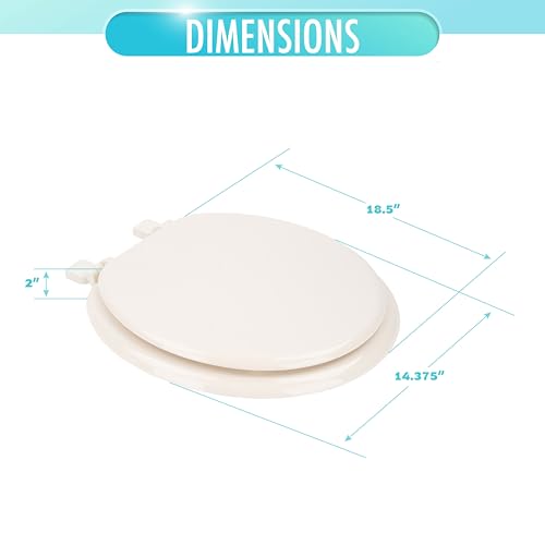 LDR 18.5 x 14.375 x 2 in. Round Molded Wood Toilet Seat 050 1066BS, Round Toilet Seat Replacement for Bathrooms, Durable Painted Finish, Easy Install Hardware, Bathroom Accessory for Home Improvement - color: Wood