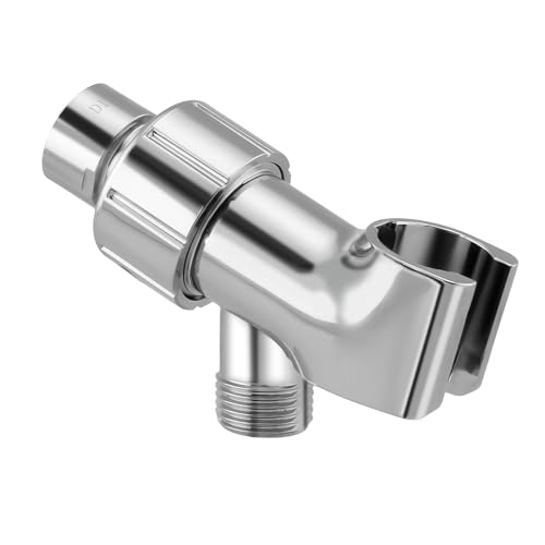 Shower Head Holder Adapter with Solid Brass Metal Ball， Adjustable Handheld Shower Head Holder Fit for Almost Shower Heads，Universal Arm Mount Bracket for Connecting Shower Arm and Hose.