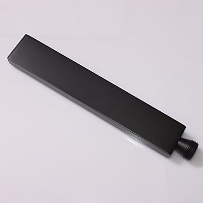 Brass Matte Black Hand Held Shower Head With Wall Connector Hose Set | Modern Square All Metal Hand Shower Fixed Holder Set For Bathroom Showers - color: Black handheld set