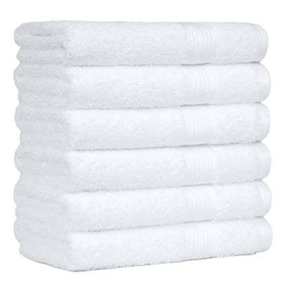 Amazon Basics 100% Cotton Hand Towels, Fade-Resistant, Soft and Absorbent, 16 x 26 inches, White, 6-Pack - color: White, size: Hand Towel (Pack of 6), style: Classic