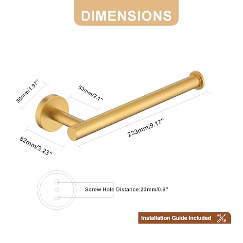 TASTOS Hand Towel Holder Towel Ring Brushed Gold, Premium Stainless Steel Hand Towel Bar Heavy Duty Wall Mounted Modern Bath Accessories, 9 Inch Towel Rack for Bathroom Kitchen - color: Brushed Gold
