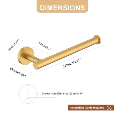 TASTOS Hand Towel Holder Towel Ring Brushed Gold, Premium Stainless Steel Hand Towel Bar Heavy Duty Wall Mounted Modern Bath Accessories, 9 Inch Towel Rack for Bathroom Kitchen - color: Brushed Gold