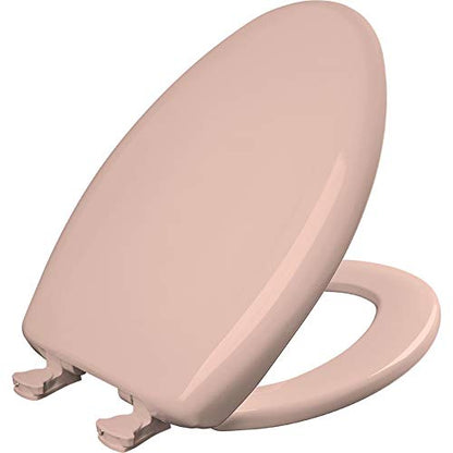 Bemis Classic Colors Slow Close Toilet Seat, Easy Clean Hinges and Durable Plastic Seat, Made in USA, Elongated, Venetian Pink - color: Venetian Pink, size: Elongated