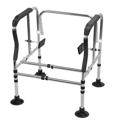Toilet Safety Frame & Rail, Toilet Safety Rail, Portable Bathroom Toilet Safety Rail, Elderly Disabled Toilet Handles, Handrail Toilet Bars with 3 Gear Width, 5 Gear Height Adjustable ﻿ Bl