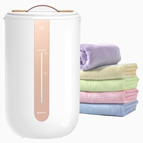 Keenray Towel Warmer for Bathroom, Towel Warmer Bucket with Heating Progress Bar, Child Lock, Fragrance Disc Holder, Auto Shut-Off Towel Bucket Fits Up to Two 40" x 70" Towels, Bathrobes, Blankets - color: White/Champagne Gold, size: 18L