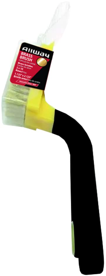 ALLWAY BB2 Soft-Grip Wide Brass Stripper Brush | Remove Rust, Paint Corrosion, and More - style: Brass Stripper Brush