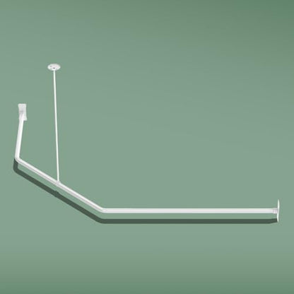 Naiture L Shape Shower Curtain Rod, 18-1/2" X 26" X 36", Gloss White | Aluminum, Includes 36" Ceiling Support & Hardware, Cut to Fit, Permanent Mount, Counterpart Wall Size 54" x 36" - color: Gloss White, size: 18-1/2" X 26" X 36"