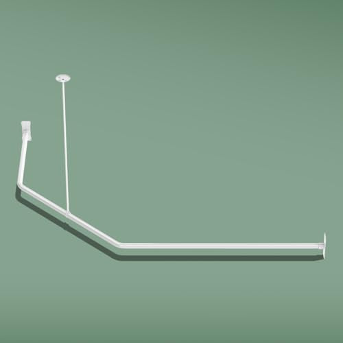 Naiture L Shape Shower Curtain Rod, 18-1/2" X 26" X 36", Gloss White | Aluminum, Includes 36" Ceiling Support & Hardware, Cut to Fit, Permanent Mount, Counterpart Wall Size 54" x 36" - color: Gloss White, size: 18-1/2" X 26" X 36"