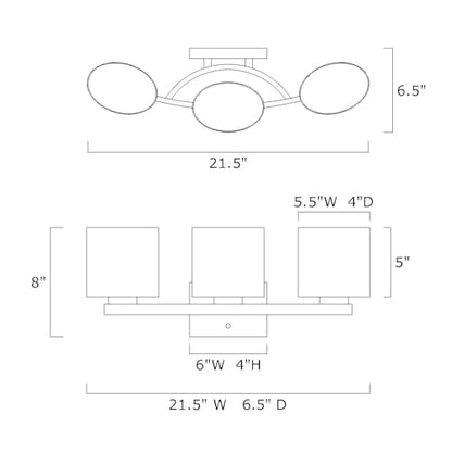 Bathroom Light Fixtures, 3-Light Modern Brushed Nickel Vanity Light Over Mirror, Wall Sconces with Oval-Shaped White Glass Shades for Living Room, Bedroom, Hallway, E26 Base - color: Brushed Nickel
