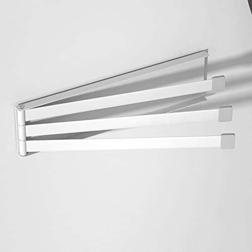 Swivel Towel Bar Hanging Rod Mounted Rack Arms for Bathroom Organizer - color: E