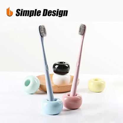 Urbanstrive Sleek Mini Ceramics Toothbrush Holder Stand for Bathroom Vanity Countertops (Light Blue 1-Pack) - color: Light Blue 1-pack