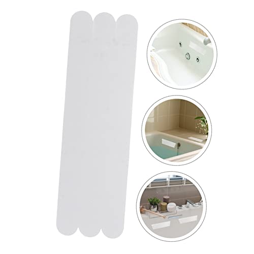 VOSAREA 6pcs Slip Strips for Bathtubs Showers Stairs Floors Transparent Non Slip Adhesive Bath Treads Safety Stickers for Enhanced Grip - size: 6 pcs
