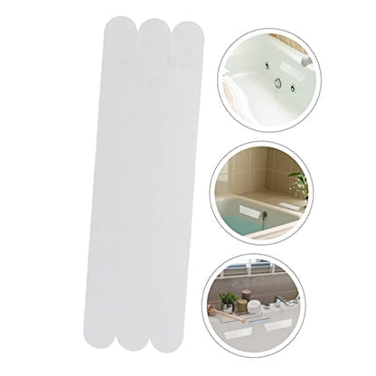 VOSAREA 6pcs Slip Strips for Bathtubs Showers Stairs Floors Transparent Non Slip Adhesive Bath Treads Safety Stickers for Enhanced Grip - size: 6 pcs