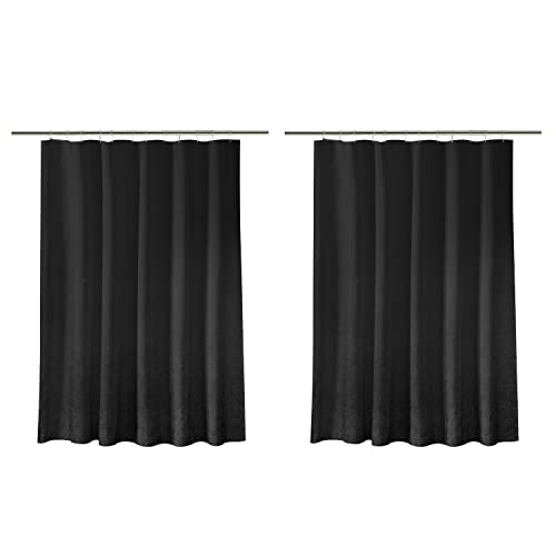 Bath Bliss 2 Pack PVC Heavy Weight Shower Curtain Liner | 4G | 70" x 72" | Rust Resistant Copper Grommets | Magnetic Hem | Black - color: Black