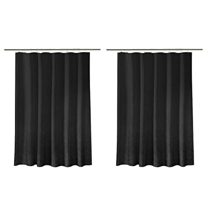 Bath Bliss 2 Pack PVC Heavy Weight Shower Curtain Liner | 4G | 70" x 72" | Rust Resistant Copper Grommets | Magnetic Hem | Black - color: Black