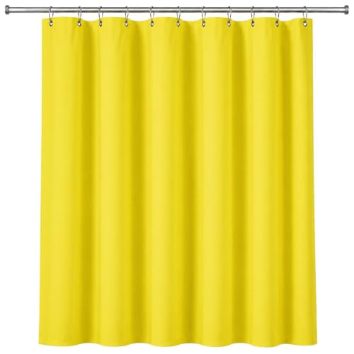 Dependable Industries inc. Essentials Premium 6 Guage EVA Shower Curtain Liner - PVC Free Magnetized Bottom Odorless with Rustproof Grommets (Yellow) - color: Yellow