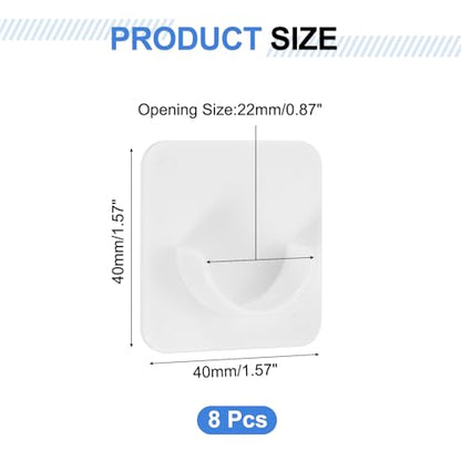uxcell 8 Pack Shower Rod Holder, 0.87 Inch Adhesive Shower Curtain Rod Holder No Drilling Shower Rod Holders for Bathroom Bedroom, White(Rod Not Included) - size: 0.87 Inch