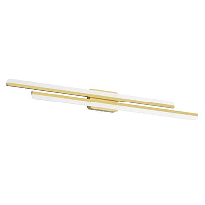 Ralbay 48" Gold Vanity Lights 48W Frosted Aluminum Modern LED Gold Bathroom Vanity Light Fixtures Over Long Mirror Modern Gold Bath Lighting 6000K White Light - color: Gold, size: 48 inch