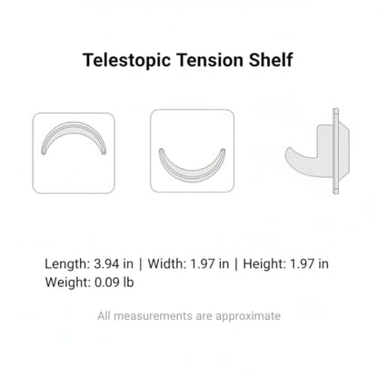 Adjustable Telescopic Tension Shelf for Under Sink Storage, No-Drill PP Plastic Cabinet Organizer Rack, White (1 Pack) - size: 3.94 x 1.97 x 1.97 in