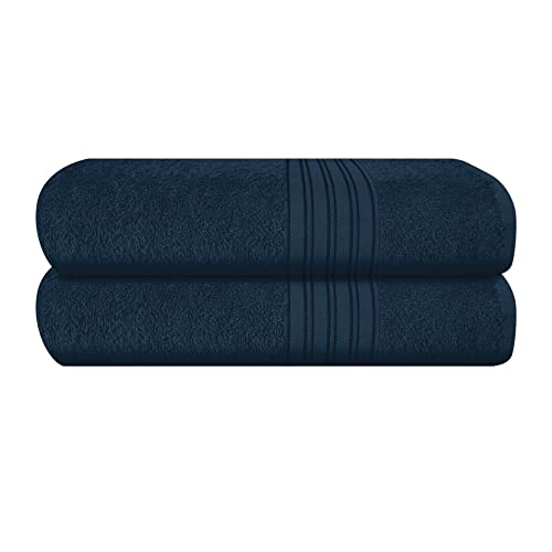 BOUTIQUO Cotton 2 Pack Bath Towel Set 28x55, Eco-Friendly Large Bath Towels, Compact Quickdry Lightweight Soft & Highly Absorbent Bath Towel, Ideal for Everyday Gym Travel Camp Pool - Mineral Blue - color: Mineral Blue, size: 2 Pack Bath Towel