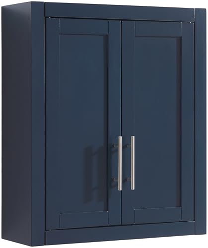 Crosley Furniture Savannah Wall Mounted Bathroom Storage Medicine Cabinet with Shelves, Navy - color: Navy, style: Wall Cabinet