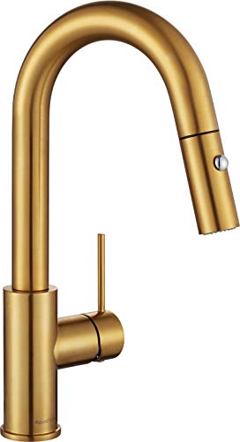 AS59BG Brushed Gold Brightly Bar Faucet or Prep Kitchen Sink Faucet with Pull Down Sprayer and Single Handle - color: Brushed Gold Brightly, style: Classic