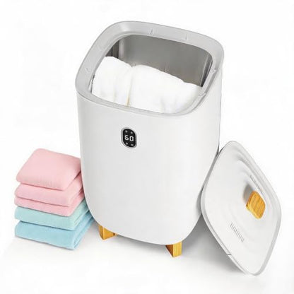 Towel Warmer Bucket 35L with Heating and Drying Modes for Bathroom | LCD timer control, aroma compatible design, large capacity for towels, robes and blankets in home spa spaces