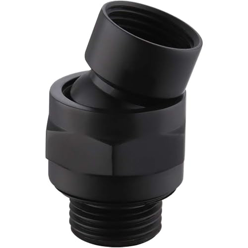 Shower Head Swivel Ball Adapter, All Metal Adjustable Shower Arm Extension Connector Universal Showering Component Solid Brass Matte Black - color: Matte Black