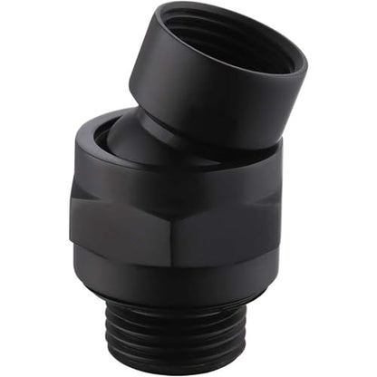 Shower Head Swivel Ball Adapter, All Metal Adjustable Shower Arm Extension Connector Universal Showering Component Solid Brass Matte Black - color: Matte Black