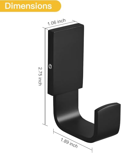 Brass Towel Hook, Bathroom Robe Coat Clothes Hook, Matte Black | Wall Mounted with Screws for Bathroom, Kitchen, Hotel, Garage, Laundry, Square Coat and Hat Hooks, Rustproof & High Quality - color: Matte Black, size: 1 Pack