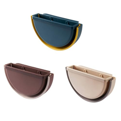 YARNOW Foldable Hanging Trash Can Plastic Garbage Bin Wall-Mounted Storage Basket Space Organizer for Bathroom and Closets, Sturdy Plastic Waste Container