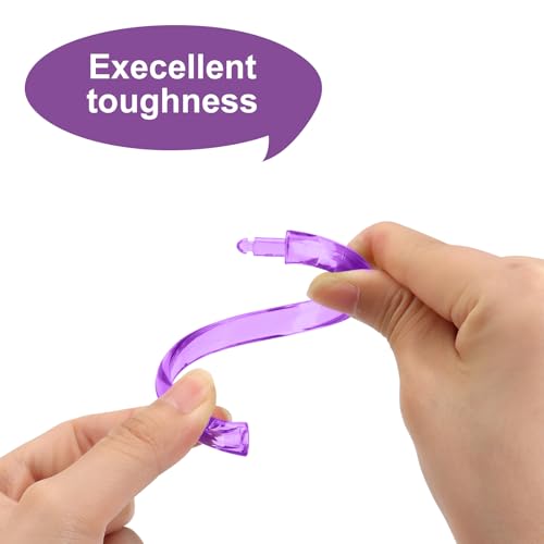 Purple Shower Curtain Hooks - 12 Pcs Circular Plastic Shower Curtain Rings for Bathroom - O Shaped Transparent Purple Shower Hooks Rings for Shower Curtain Rod - color: Transparent Purple