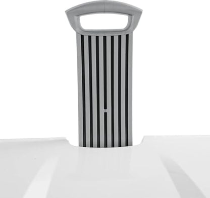 Plastic Laundry Hamper, Adult-Sized White Clothes Basket with Wheels, Large White Plastic Clothes Basket for Home, Dorm or Laundry Room