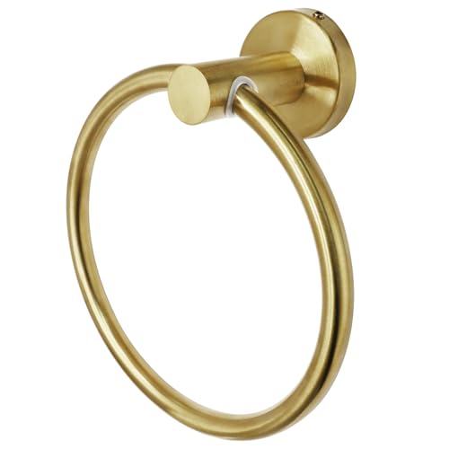 Brushed Gold Towel Ring, Stainless Steel, 1 Pack | Hand Towel Holder, Modern Rack Hanger, Round, Bathroom Wall Mounted - color: Brushed Gold, size: 1 Pack