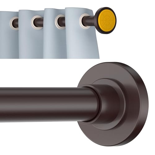 Bronze Shower Curtain Rod Tension 30 to 80 Inch,1 Inch Diameter Adjustable Tension Curtain Rod No Drilling,Shower Rods for Bathroom,No Rust - color: Bronze, size: 30" to 80"