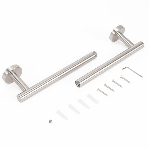 NearMoon Bath Towel Bar, Thicken Stainless Steel Shower Towel Rack Holder Wall Mounted for Bathroom, 20-lnch Overall Length-17-lnch Usable Hanging Space (1 Pack, Brushed Nickel) - color: Brushed Nickel, size: 20 Inch