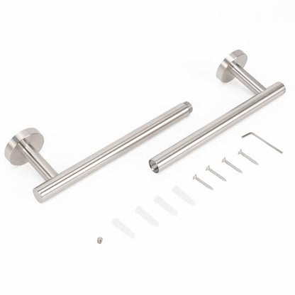 NearMoon Bath Towel Bar, Thicken Stainless Steel Shower Towel Rack Holder Wall Mounted for Bathroom, 20-lnch Overall Length-17-lnch Usable Hanging Space (1 Pack, Brushed Nickel) - color: Brushed Nickel, size: 20 Inch