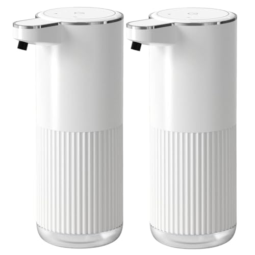 2Pack Automatic Soap Dispenser, Touchless Foaming Soap Dispenser Bathroom,Upgrade Hand & Dish Electric Dispenser 4-Level Adjustable Waterproof Wall Mount Kitchen Auto Soap Pump for Thin & Thick Liquid - color: White, style: Foam 2Pack