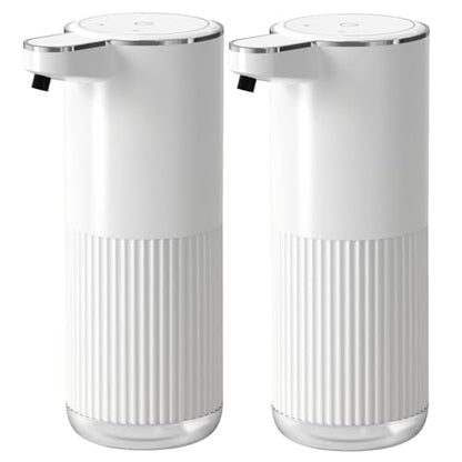 2Pack Automatic Soap Dispenser, Touchless Foaming Soap Dispenser Bathroom,Upgrade Hand & Dish Electric Dispenser 4-Level Adjustable Waterproof Wall Mount Kitchen Auto Soap Pump for Thin & Thick Liquid - color: White, style: Foam 2Pack
