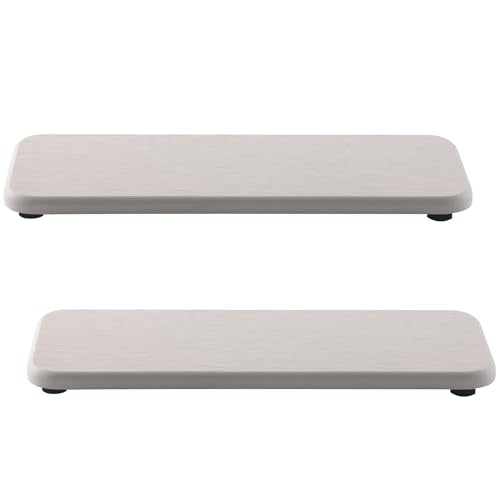 NiuYichee 2 Pcs Water Absorbing Stone Trays, Kitchen/Bathroom Sink Soap Dish, Diatomite Tray Used for Hand Soap & Cosmetic Bottles in The Modern Home, 3.54" W x 9" L, White - color: White, size: 9" x 3.54"