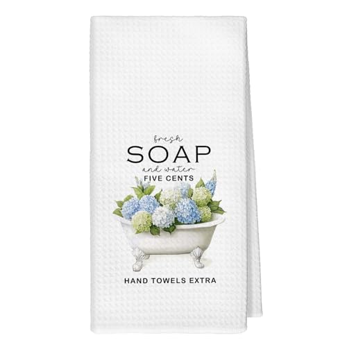 Funny Hydrangea Floral Hand Towels, Floral Hand Towels for Bathroom Decor, Rustic Farmhouse Hydrangea Flower Decorative Towel for Bathroom Washroom Toilet, 16x24 Inch - color: Hydrangea