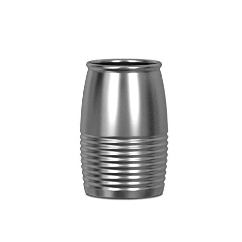 nu steel Arvada Ribbed Metal Rust Resistant Stainless Steel Tumbler Cup for Bathroom Vanity Countertops for Rinsing, Drinking, Storing Dental Accessories and Organizing Makeup Brushes, Eye Liners