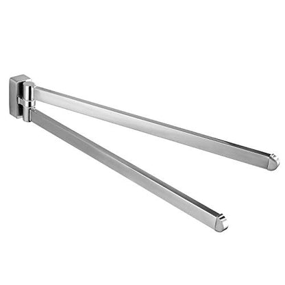 BGL Swivel Towel Bar Brushed Nickel,Two Arms Wall Mount Towel Hanger Holder for Bathroom Organizer - color: Brushed Nickel