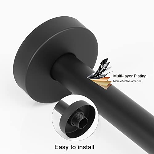 NearMoon Shower Arm, Extra Extension Arm with Flange, Stainless Steel Wall-Mounted Showerhead Extender Pipe (20 Inch, Matte Black) - color: Matte Black, style: 20 Inch