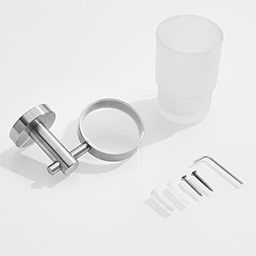 304 Stainless Steel Toothbrush Holder Gargle Cup Wall Mounted, Double/Single Set Wall Mount for Bathroom